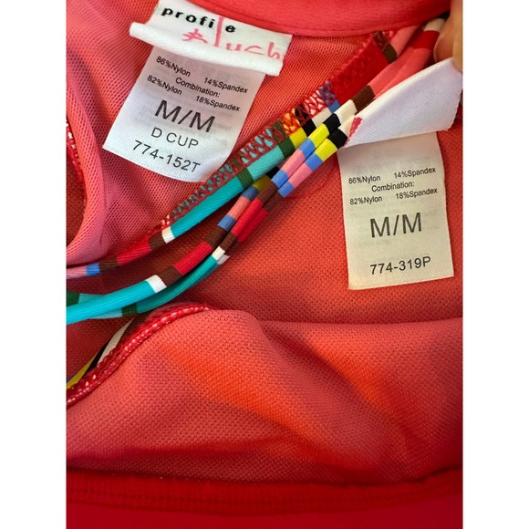 Profile Blush by Gottex Candycane Underwire Striped Bikini Top & Bottom Sz. M - Picture 5 of 10